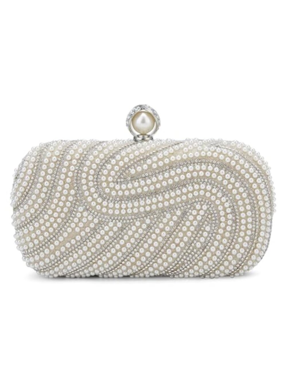 Pearl Clutch Evening Bag Beaded Rhinestone Crossbody Purse for Wedding Party